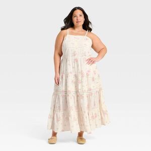 Women's Lace Maxi A-Line Dress - Universal Thread  Cream Floral